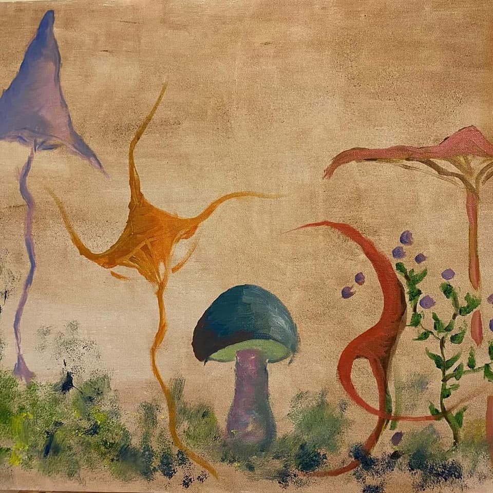 Hotelli Punkaharju seinämaalaus sienet