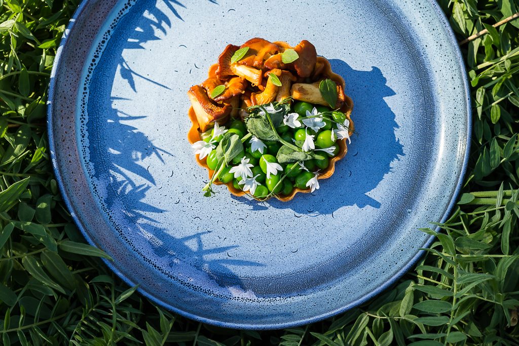 Hotelli Punkaharju sieniannos sinisellä lautasella EAT